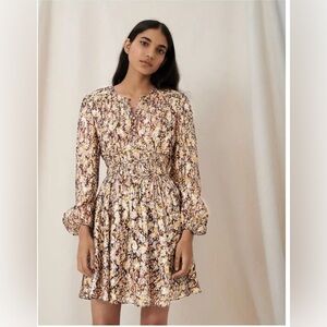 MAJE Animalier Lurex Noir Camel Dress size 34